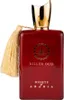 A red perfume bottle with a gold cap and a gold tassel. Podgląd zdjęcia produktu