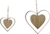 Two heart-shaped ornaments hanging against a white background. Produktbild-Vorschau