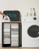SONGMICS Koš na prádlo s víkem, 2 přihrádky, 130 l, Náhled obrázku produktu 2