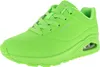 A single neon green SKECHERS Uno Night Shades shoe is shown from a side-angle on a white background. Produktbild-Vorschau
