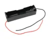 A black battery holder for a single 18650 battery with attached red and black wires, shown against a white background. Produktbild-Vorschau