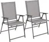 Two gray folding chairs are shown side-by-side against a white background. Produktbild-Vorschau