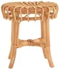 A small, round stool made of rattan, shown from a slightly elevated front angle against a white background. Podgląd zdjęcia produktu