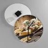 Wanduhr - Rund - Glasuhr - Käse Schreibtisch Essen Essen - Produktbild-Vorschau 2