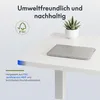 A white desk with a laptop and a potted plant on it, with text and a logo in the background. Anteprima dell’immagine prodotto