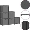 vidaXL Étagère cube avec 6 boîtes Gris 103x30x72,5 cm Tissu Voir les images du produit 12