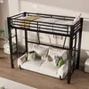 Łóżko piętrowe 90x200 cm z 2 schodkami, metalowe łóżko Podgląd zdjęcia produktu 3