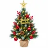 Mini Weihnachtsbaum 57 cm mit LED-Lichterkette & Deko-Set – Produktbild-Vorschau 1