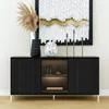 AX LIVING Schwarze Sideboard Benvie 154 cm – Glas & Produktbild-Vorschau 2