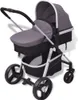 vidaXL 3-in-1 Kinderwagen Aluminium Grau und Schwarz Produktbild-Vorschau 6