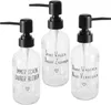 1.06 Seifenspender Glas 3er Set mit Sprüchen - jeweils 18,5 Produktbild-Vorschau 1