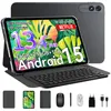 A tablet with a keyboard and various accessories laid out below it. Produktbild-Vorschau