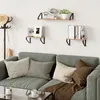 EUGAD 3er Set Wandregal, Schweberegal, Vintage-Holzoptik,  Produktbild-Vorschau 4