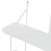 A close-up view of a white shelf with metal supports. Podgląd zdjęcia produktu