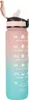 A gradient pink and blue water bottle with measurement markings and motivational text. Náhled obrázku produktu