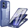 A blue and transparent phone case is shown from two angles against a white background. Produktbild-Vorschau