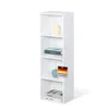 Regał na książki, biały regał MDF z 4 poziomami, 32 x 24 x Podgląd zdjęcia produktu 1