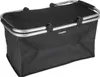 A black foldable picnic basket with a silver frame and handles, shown against a white background. Anteprima dell’immagine prodotto