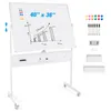 COSTWAY Obojstranná mobilná tabuľa, 120 x 90 cm, magnetická Náhľad obrázku produktu 1