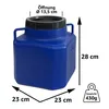 plasteo® 10 litri barile a collo largo blu con coperchio e Anteprima dell’immagine prodotto 2