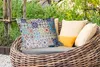 MuchoWow® Outdoor Kissen - Blumen - Muster - Grün - Blau - Produktbild-Vorschau 3