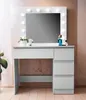 Aga Coiffeuse blanc mat avec miroir, 12 ampoules LED et 4 Voir les images du produit 6