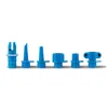 A set of blue plastic adapters for an electric pump, arranged in a line against a white background. Produktbild-Vorschau