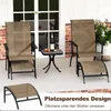 A patio set with two chairs, a small table, and an ottoman is displayed on a patio. Anteprima dell’immagine prodotto