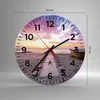 Wanduhr - Rund - Glasuhr - Boot Strand Himmel - 30x30cm - Produktbild-Vorschau 3