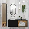 A modern bathroom vanity with a sink, mirror, and storage cabinet. Podgląd zdjęcia produktu