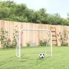 vidaXL Fußballtor mit Netz Weiß 125x96x60 cm Stahl & Produktbild-Vorschau 8