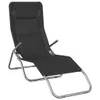 vidaXL Bains de soleil 2 pcs. noir Textilene & Voir les images du produit 3