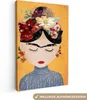 MuchoWow® - Leinwandbilder - Frau - Blumen - Gelb - Kunst, Produktbild-Vorschau 1