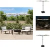 vidaXL Doppelsonnenschirm mit LEDs Sandweiß 316x240 cm -  Produktbild-Vorschau 1