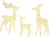 Three illuminated reindeer figures of varying sizes against a white background. Produktbild-Vorschau