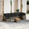 vidaXL 8-tlg. Garten-Sofagarnitur mit Kissen Grau Poly Produktbild-Vorschau 2