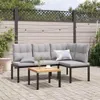 vidaXL Panche da giardino con cuscini 2 pezzi in acciaio Anteprima dell’immagine prodotto 2