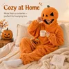 Halloween pompoen pyjama – Pluizen jumpsuit met capuchon Productafbeelding-voorbeeld 8