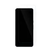 A clear screen protector is shown laid over a smartphone. Produktbild-Vorschau
