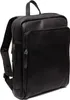 A black leather rucksack is shown from a side-angle against a white background. Produktbild-Vorschau