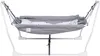 A baby hammock on a stand, viewed from the front. Produktbild-Vorschau