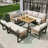 7-teilig Seil-Geflecht Garten Lounge-Set 7-8 Personen Produktbild-Vorschau 2