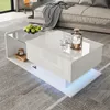 MODFU Table Basse Moderne avec Plateau Verre et Rangement - Voir les images du produit 6
