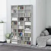 vidaXL Skříňka na CD Betonová šedá 102x16x177,5 cm Dřevěný Náhled obrázku produktu 2