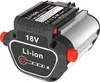 A 3D render of an 18V Li-ion battery pack. Voir les images du produit