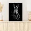 MuchoWow® - Leinwandbilder - Zebra - Schwarz - Weiß - Produktbild-Vorschau 6
