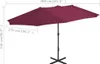 vidaXL Ombrellone con palo in alluminio 460x270 cm Rosso Anteprima dell’immagine prodotto 6