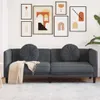 Sofa mit Kissen 3-Sitzer Dunkelgrau Samt Produktbild-Vorschau 2