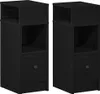 Two identical black nightstands are shown side-by-side against a white background. Podgląd zdjęcia produktu