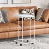 vidaXL Beistelltisch mit Rollen Weiß 40x30x63,5 cm Produktbild-Vorschau 2